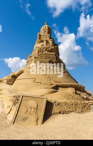 Sculture di sabbia alla Fortezza di Lappeenranta, Finlandia Foto Stock