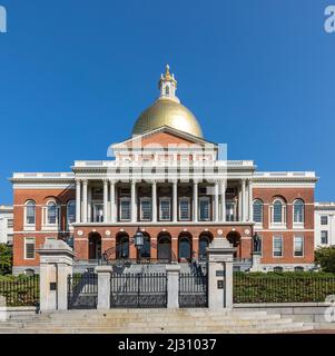 BOSTON, USA - 13 SETTEMBRE 2017: Famoso state capitol a Boston, Massachusetts, USA Foto Stock