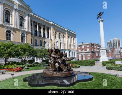 BOSTON, USA - 13 SETTEMBRE 2017: Il Boston Fallen Firefighters Memorial è stato inaugurato il 11 settembre 2007. Foto Stock