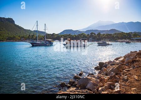 La costa del Parco Yoruk a Kemer, Provincia di Antalya in Turchia Foto Stock