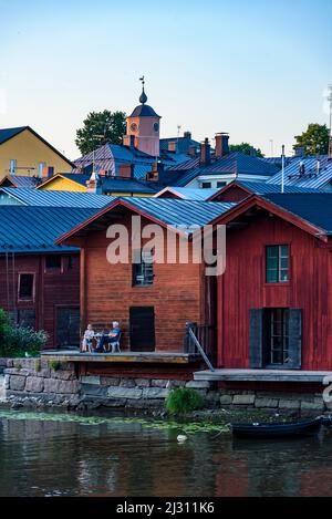 Depositi presso il fiume, Altdtadt, Porvoo, Finlandia Foto Stock