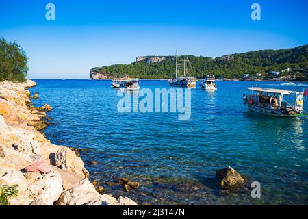 La costa del Parco Yoruk a Kemer, Provincia di Antalya in Turchia Foto Stock