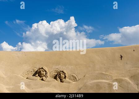 Sculture di sabbia alla Fortezza di Lappeenranta, Finlandia Foto Stock