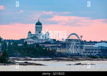 Porto, vista sul centro città, Helsinki, Finlandia Foto Stock