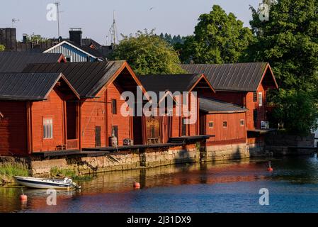 Depositi presso il fiume, Altdtadt, Porvoo, Finlandia Foto Stock