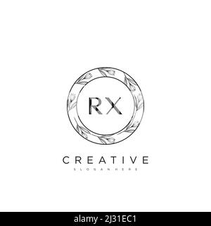 RX Initial Letter Flower Logo Template vettore premium Illustrazione Vettoriale
