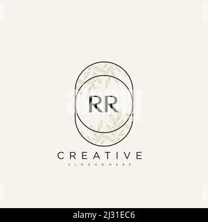 RR Initial Letter Flower Logo Template vettore premium Illustrazione Vettoriale