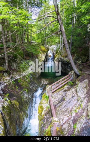 Cascate del Texas vicino Hancock, Vermont Foto Stock