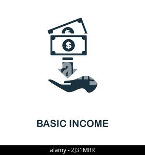 Icona reddito di base. Icona monocromatica Simple Basic Income per modelli, web design e infografiche Illustrazione Vettoriale