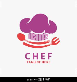 Design con logo Chef Hat Illustrazione Vettoriale