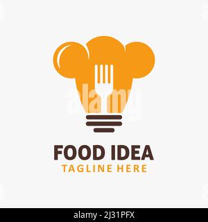 Disegno del logo dell'idea del cibo Illustrazione Vettoriale