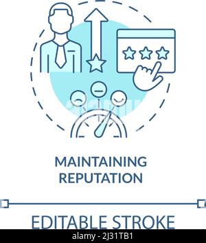 Mantenere reputazione concetto turchese icona Illustrazione Vettoriale