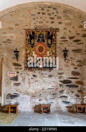 Guadalupe, Spagna - 29 marzo 2022: Ingresso del famoso monastero e luogo di pellegrinaggio a Guadalupe Foto Stock