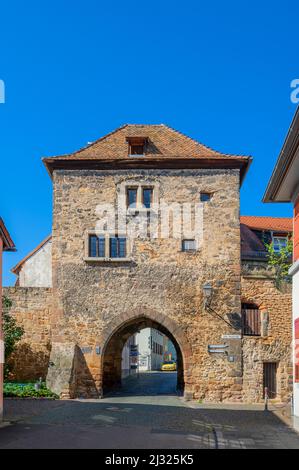 Haintor a Freinsheim sulla strada del vino tedesco, Renania-Palatinato, Germania Foto Stock