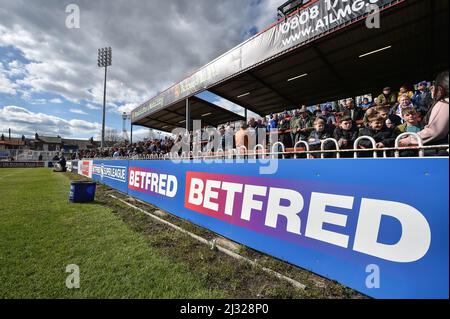 Wakefield, Inghilterra - 3rd Aprile 2022 - General view . Rugby League Betfred Super League Round 7 Wakefield Trinity vs Salford Red Devils al Be Well Support Stadium, Wakefield, Regno Unito Dean Williams Foto Stock