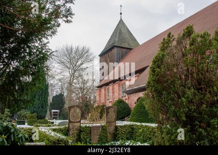 Seemannskirche, è uno dei monumenti più antichi sulla penisola del Mar Baltico di Fischland-Darss-Zingst, Prerow, Meclemburgo-Pomerania occidentale, Germania Foto Stock