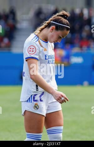 BARCELLONA - MAR 13: Athenea del Castillo in azione durante la Primera Iberdrola match tra FC Barcelona Women e Real Madrid Women al Johan Cr Foto Stock