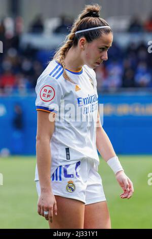 BARCELLONA - MAR 13: Athenea del Castillo in azione durante la Primera Iberdrola match tra FC Barcelona Women e Real Madrid Women al Johan Cr Foto Stock