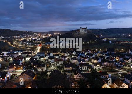 La Eichstätt barocca all'ora blu, Altmühltal, Baviera superiore, Baviera, Germania, Europa Foto Stock