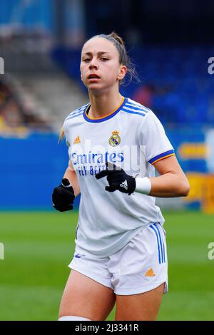 BARCELLONA - MAR 13: Athenea del Castillo in azione durante la Primera Iberdrola match tra FC Barcelona Women e Real Madrid Women al Johan Cr Foto Stock