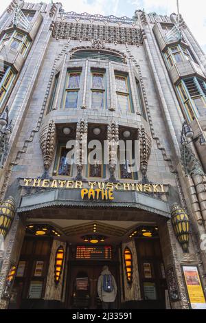 Amsterdam, Teatro Pathé Tuschinski, ingresso, facciata Foto Stock