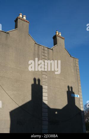 Fine delle case con terrazza a Stoneybatter, Dublino, Irlanda. Foto Stock