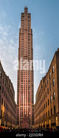 Rockefeller Center a New York City al Chrismat Time Foto Stock