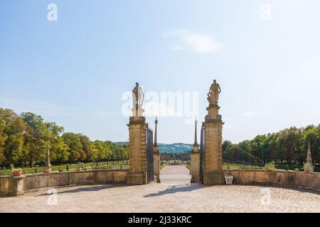 Weikersheim Castello, Castello Giardino Foto Stock