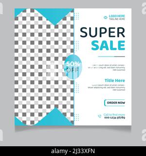 Super vendita social media modello post Illustrazione Vettoriale