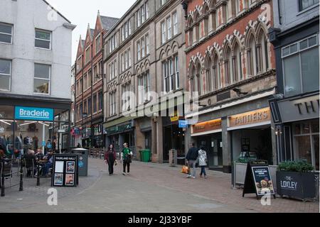 Viste di Pelham Street a Nottingham nel Regno Unito Foto Stock