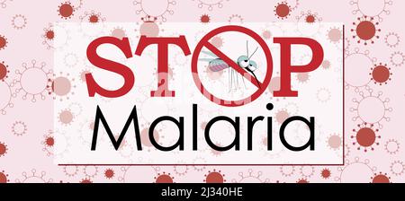 Illustrazione vettoriale Giornata Mondiale della malaria. Adatto per biglietti d'auguri, poster e striscioni. Si celebra ogni anno il 25 aprile e celebra l'effo globale Illustrazione Vettoriale