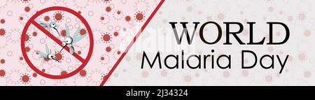 Illustrazione vettoriale Giornata Mondiale della malaria. Adatto per biglietti d'auguri, poster e striscioni. Si celebra ogni anno il 25 aprile e celebra l'effo globale Illustrazione Vettoriale
