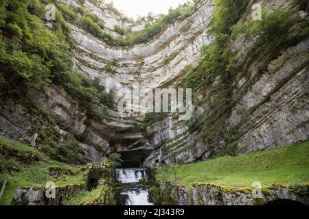 Source de la Loue, Loue, Mouthier-Haute-Pierre, Doubs Department, Bourgogne-Franche-Comté, Giura, Francia Foto Stock