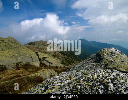 Escursioni sul Clay Loop Trail (Mount Clay) nel paesaggio panoramico della Northern Presidential Range nella White Mountain National Forest, New Hampshire Foto Stock