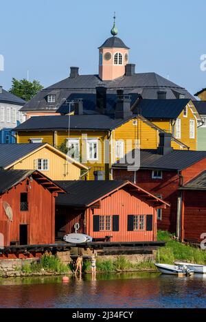 Depositi presso il fiume, Altdtadt, Porvoo, Finlandia Foto Stock