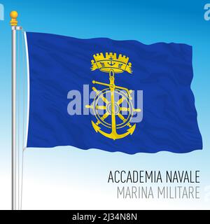 Bandiera dell'Accademia Navale militare di Livorno, Marina Italiana, illustrazione vettoriale Illustrazione Vettoriale