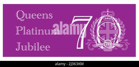 Il Giubileo del platino delle Regine 2022 - nel 2022, sua Maestà la Regina diventerà il primo monarca britannico a celebrare un Giubileo del platino dopo 70 anni Illustrazione Vettoriale
