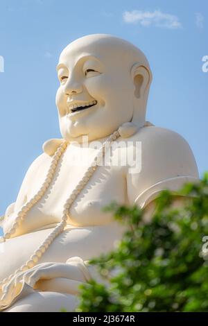 Bella giornata nella Pagoda di Vinh Trang nella mia città di Tho, il Delta del Mekong, Vietnam. Viaggio e concetto religioso. Foto Stock