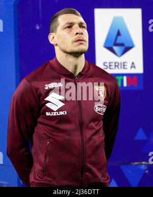 Salerno ITALIA- 02 Aprile 2020 Stadio Arechi Andrea Belotti durante la Serie A match tra Salernitana e Torino allo Stadio Arechi il 2 2022 Aprile Foto Stock
