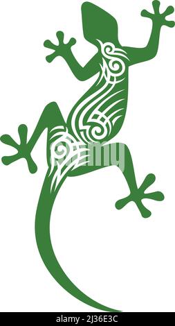 Illustrazione vettoriale del colore animale del tatuaggio lizard Illustrazione Vettoriale