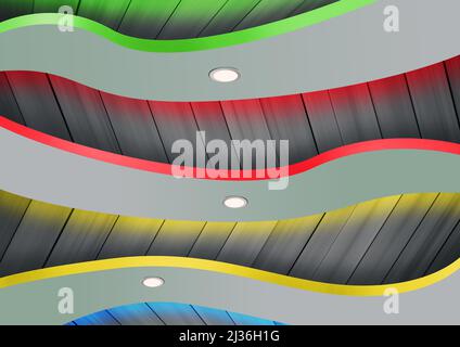 Design dell'illustrazione concetto di illuminazione a soffitto esclusiva Interior Design con faretto da incasso e luce ambiente a LED Foto Stock