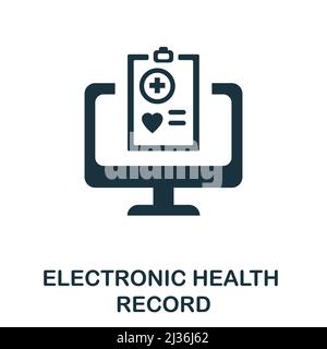 Icona cartella clinica elettronica. Elemento semplice della raccolta di innovazioni nel settore sanitario. Icona Creative Electronic Health Record per web design, modelli Illustrazione Vettoriale