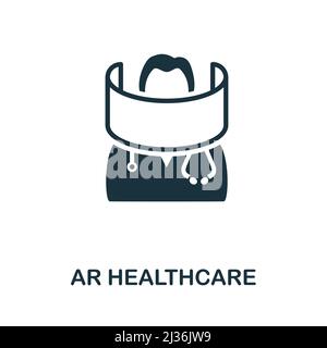 Icona AR Healthcare. Semplice illustrazione della collezione di innovazioni nel settore sanitario. Icona monocromatica di Ar Healthcare per web design, modelli e infografie Illustrazione Vettoriale