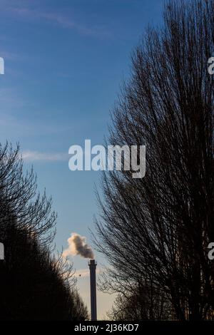 Berlino, Germania. 25th Mar 2022. Il vapore sale da un impianto di teleriscaldamento. Credit: dpa/dpa-Zentralbild/dpa/Alamy Live News Foto Stock