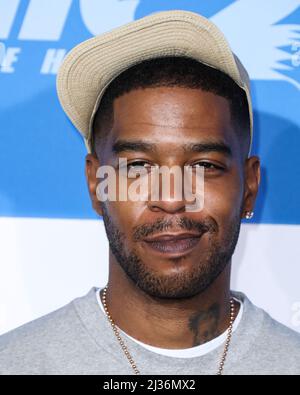 Westwood, Stati Uniti. 05th Apr 2022. WESTWOOD, LOS ANGELES, CALIFORNIA, USA - APRILE 05: Kid Cudi arriva al Los Angeles Premiere Screening of 'Sonic the Hedgehog 2' tenuto al Regency Village Theatre il 5 Aprile 2022 a Westwood, Los Angeles, California, Stati Uniti. (Foto di Xavier Collin/Image Press Agency) Credit: Image Press Agency/Alamy Live News Foto Stock