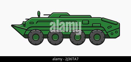 illustrazione della parte piatta del vettore del veicolo corazzato per il trasporto del personale Illustrazione Vettoriale