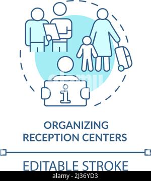 Organizzazione dei centri di accoglienza turchese concetto icona Illustrazione Vettoriale