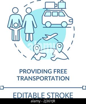 Fornisce un'icona di concetto turchese di trasporto gratuito Illustrazione Vettoriale