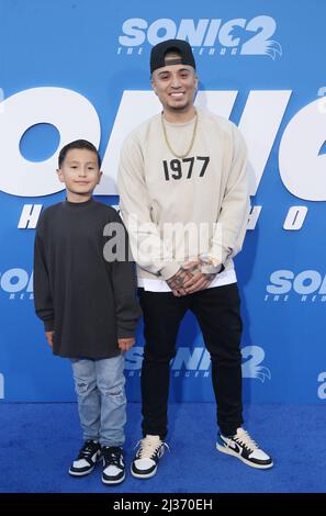 Los Angeles, CA. 5th Apr 2022. Justice Alex, ospite a Sonic the Hedgehog 2 Premiere Screening al Regency Village Theatre di Los Angeles, California, il 5 aprile 2022. Credit: Faye Sadou/Media Punch/Alamy Live News Foto Stock