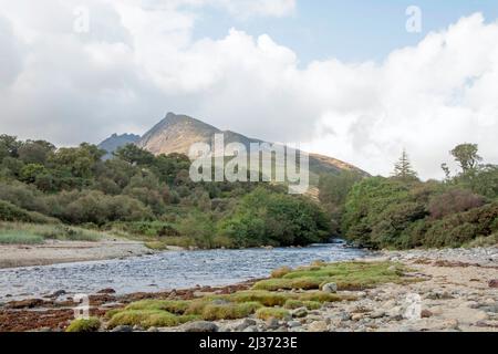 Caisteal Abhail visto da vicino Nord Sannox l'isola di Arran Nord Ayrshire Scozia Foto Stock